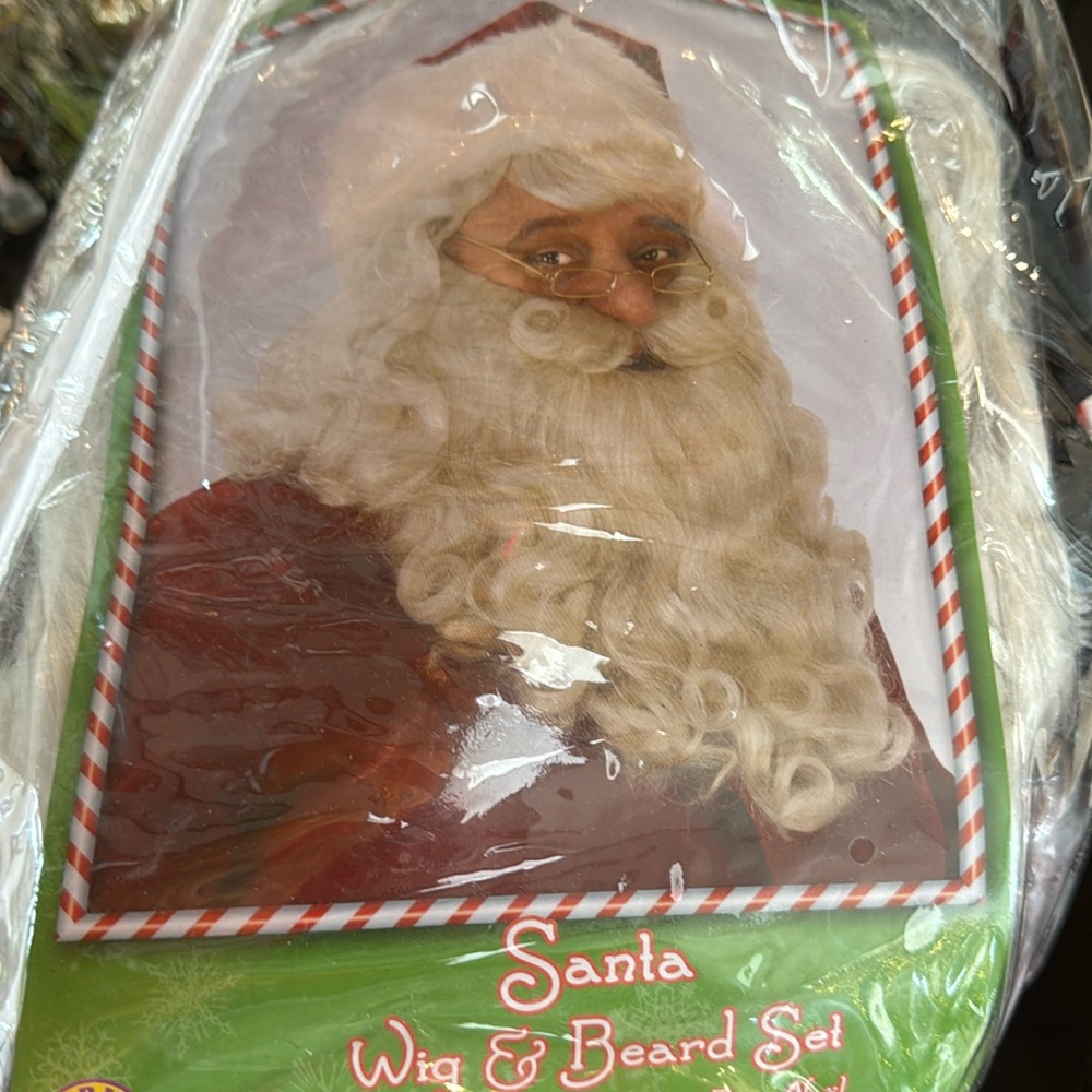 Santa suit with wig and beard (bought separately)